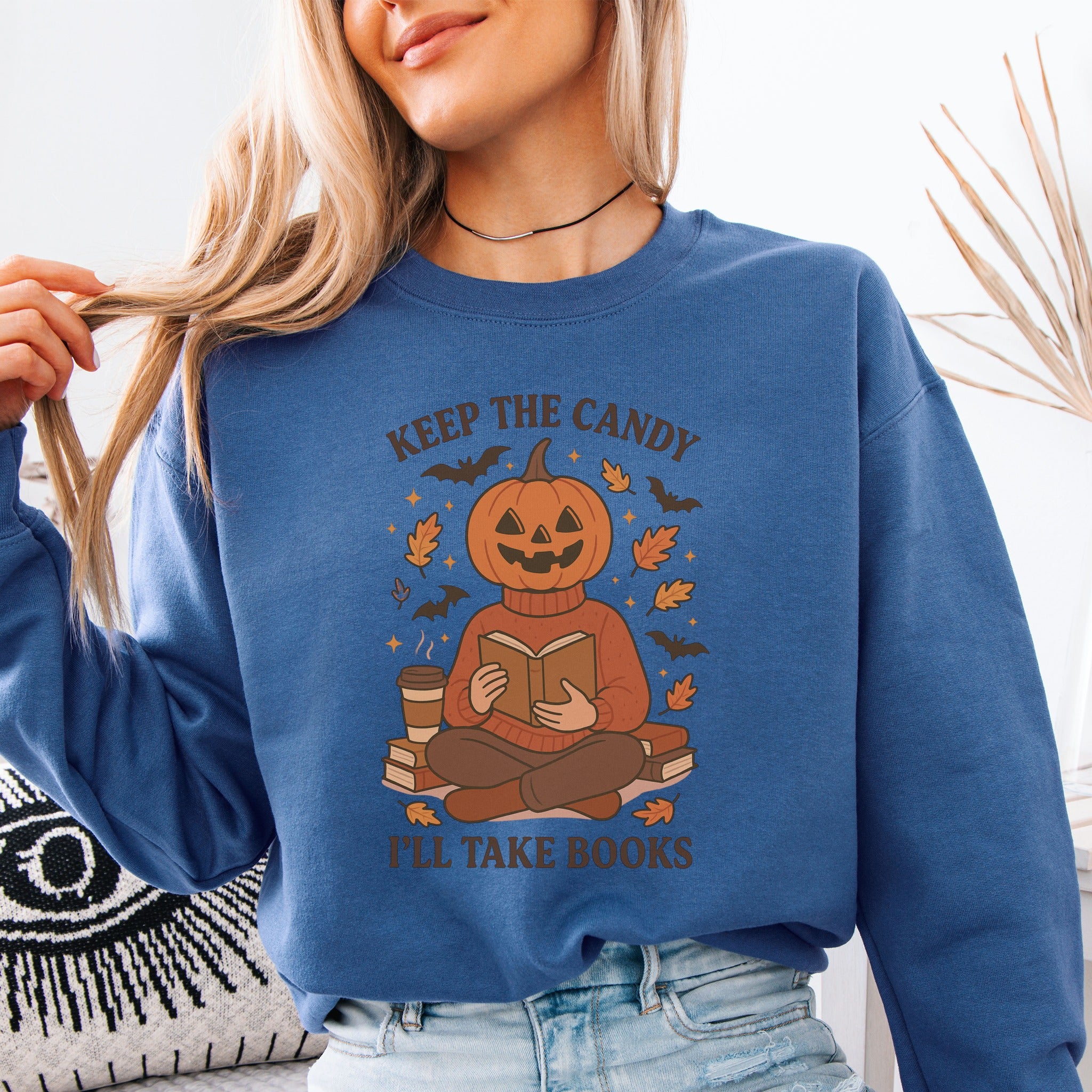Pumpkin Head Book Lover Sweatshirt