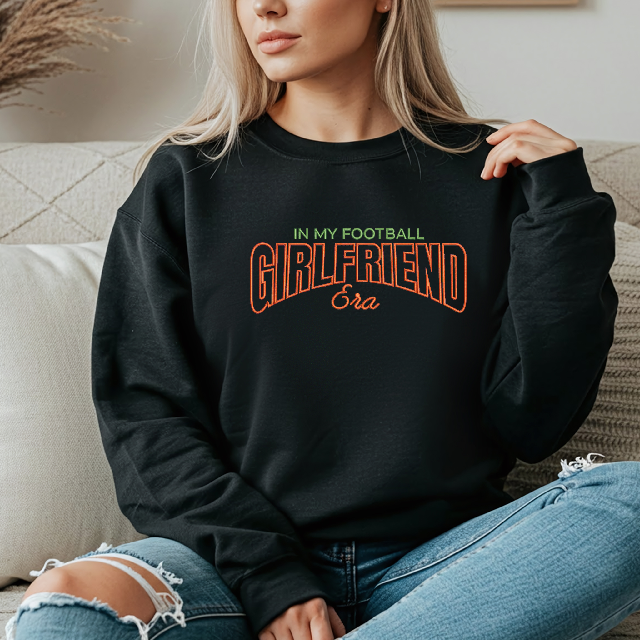 Football Era Embroidered Crewneck