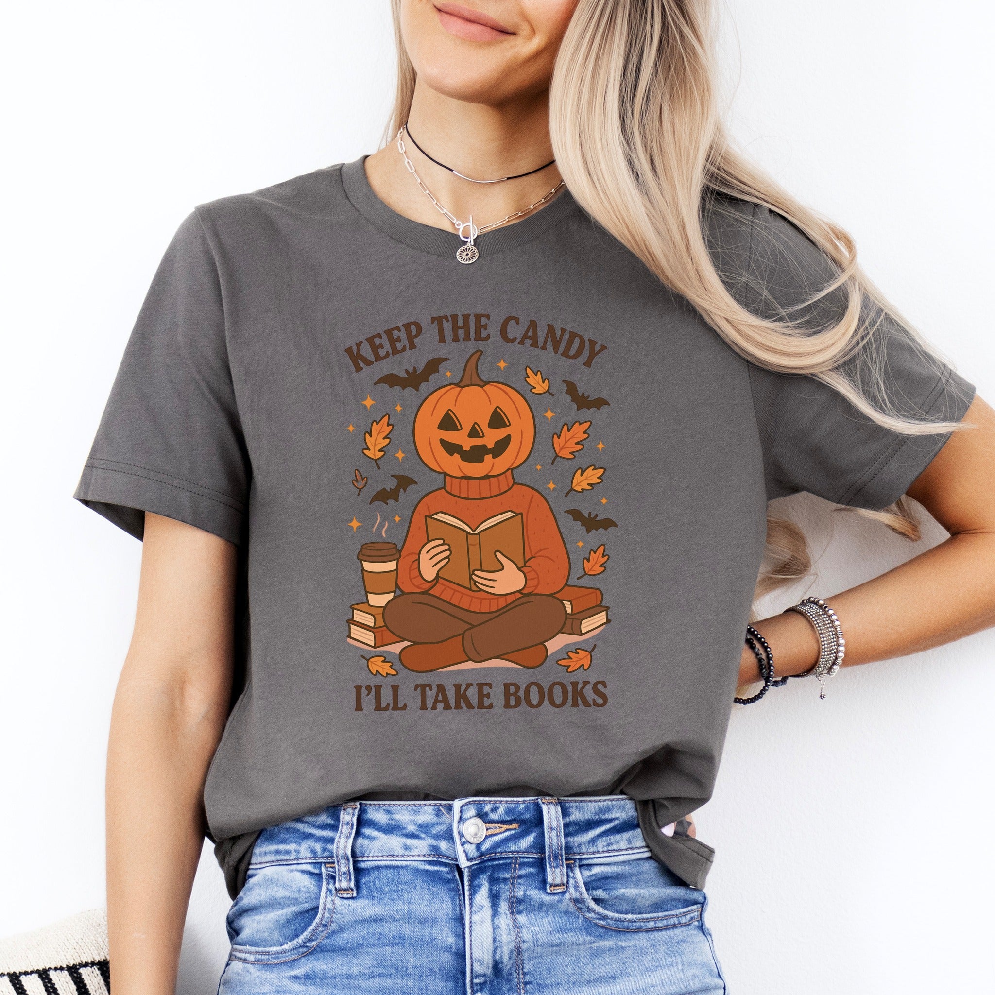 Pumpkin Head Book Lover Tee