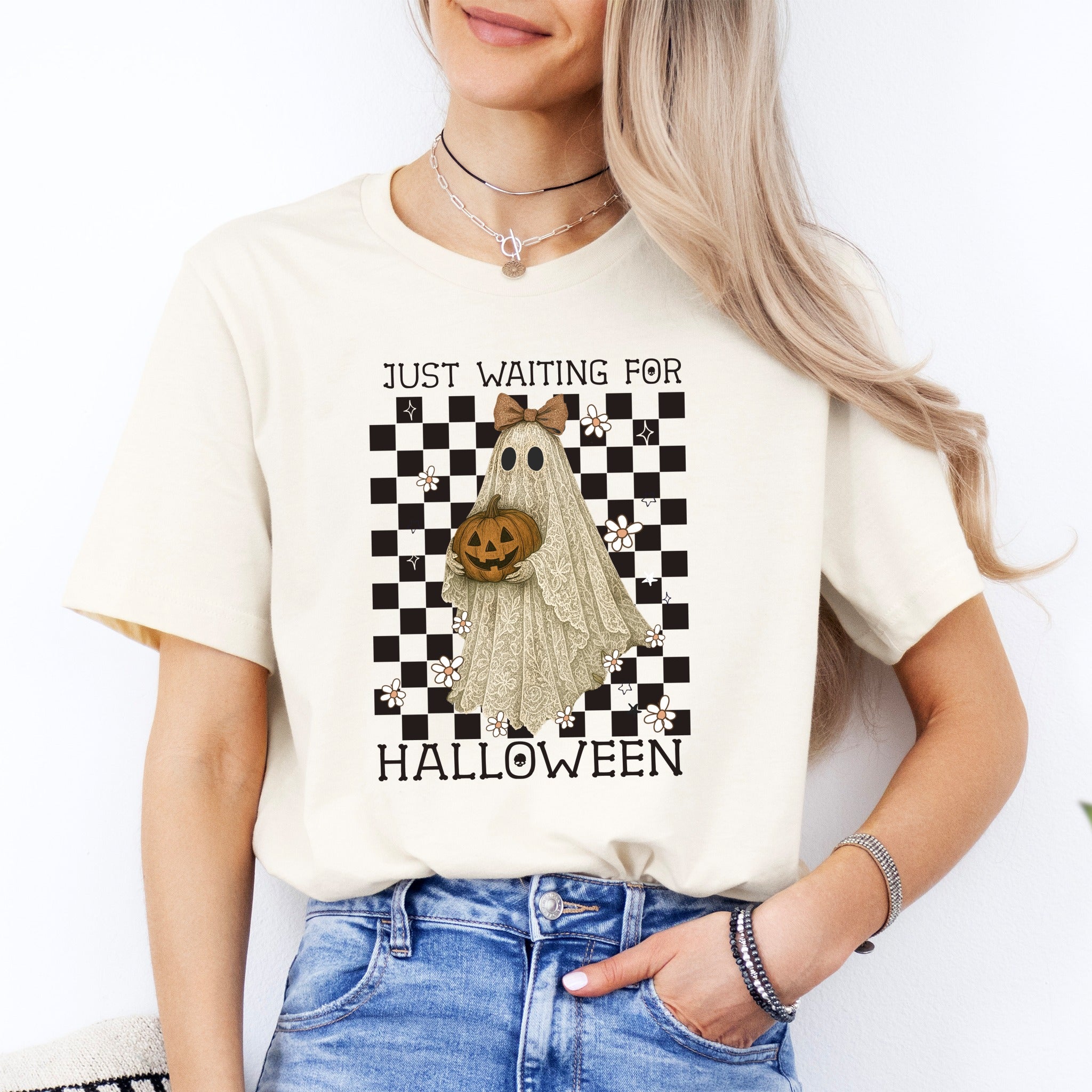Just Waiting for Halloween Ghost Tee