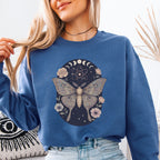 Celestial Moth Art – Moon & Atomic Design Sweatshirt