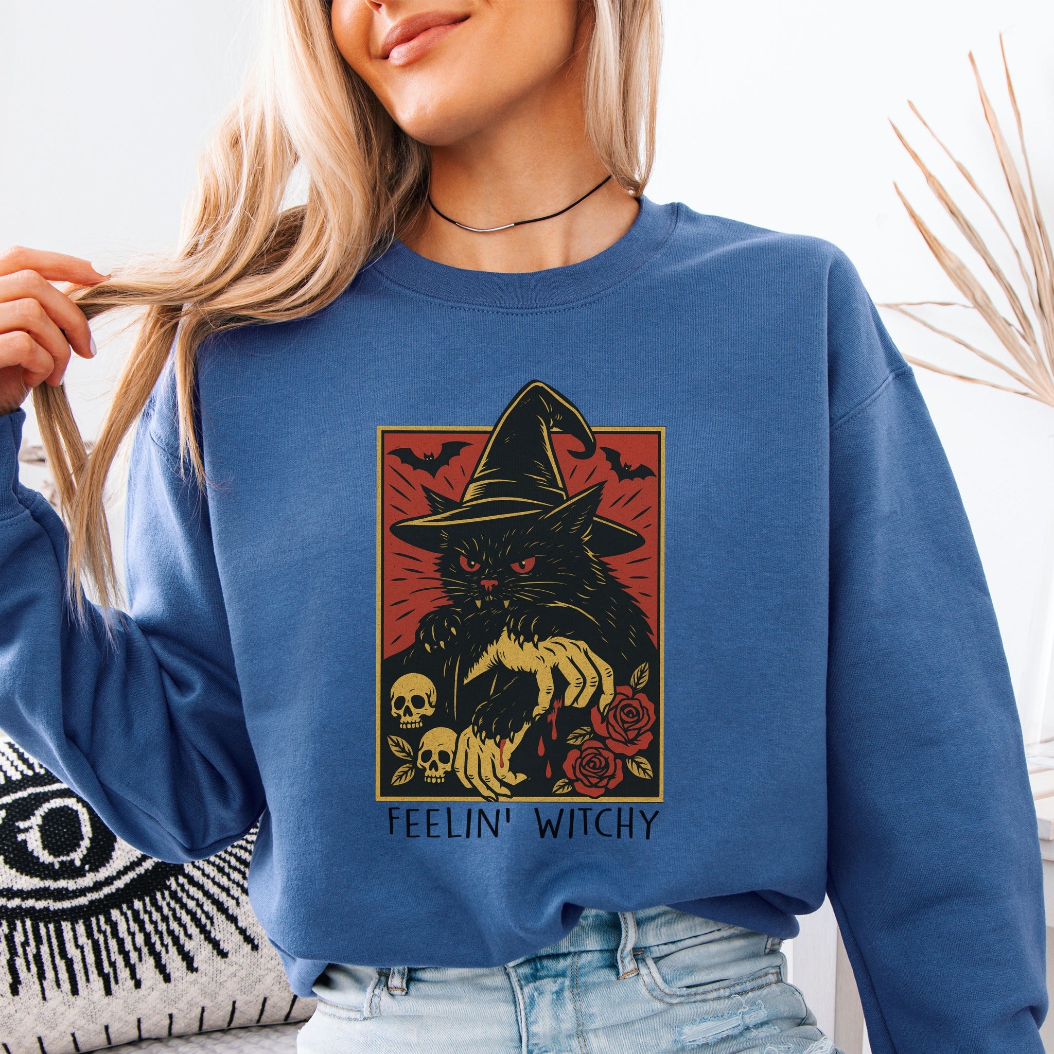 Feelin Witchy Black Cat Sweatshirt