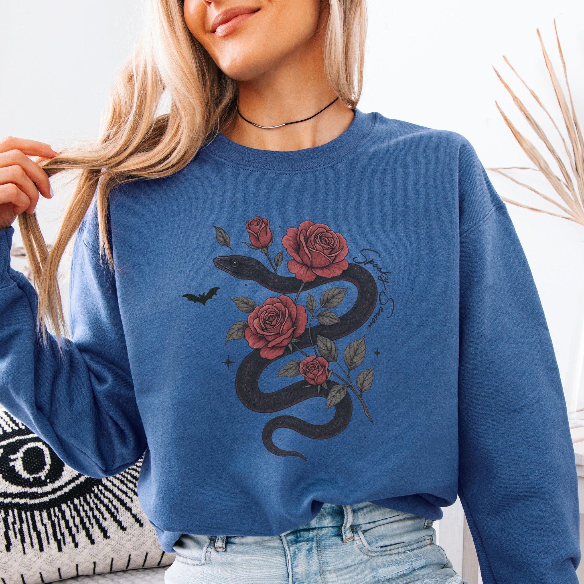 Spooky Season Snake Rose Sweatshirt