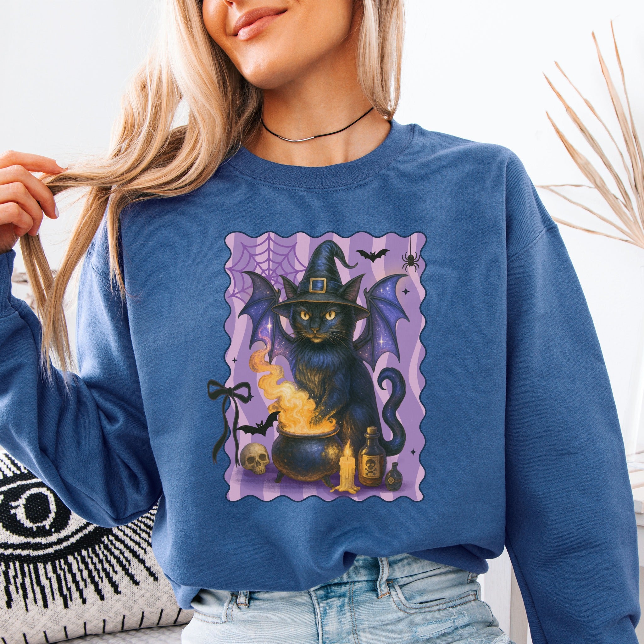 Batwing Witch Cat Sweatshirt