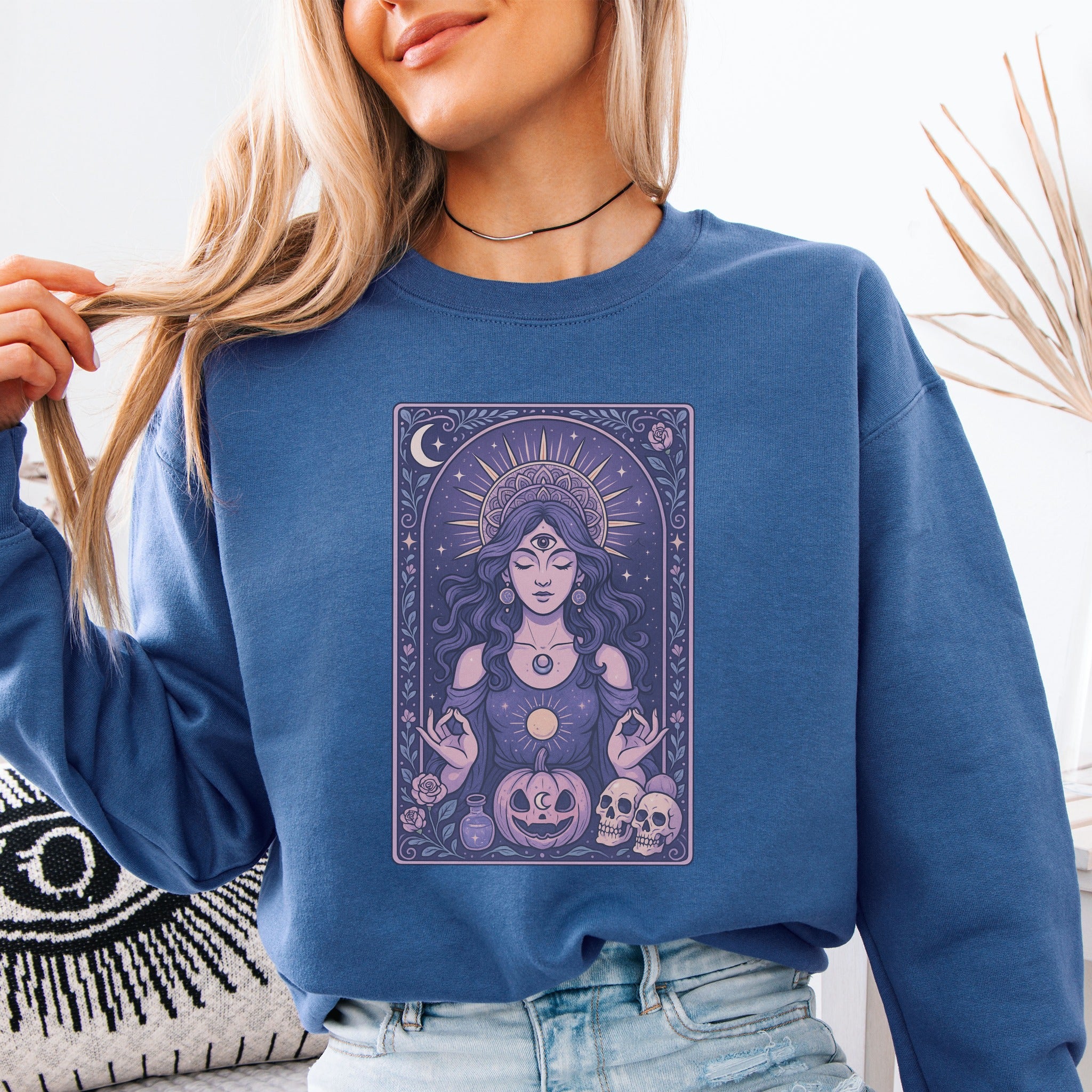 Divine Witch Goddess Crewneck – Spiritual Halloween Sweatshirt