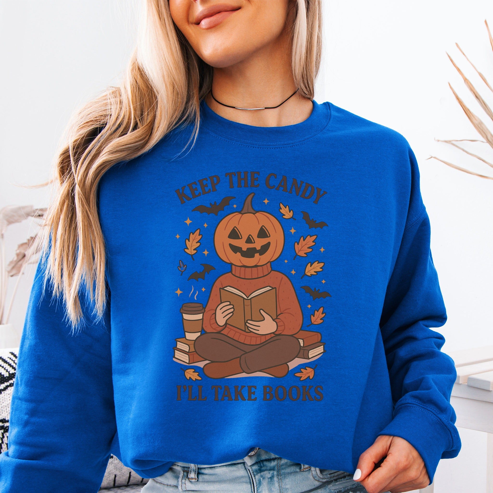 Pumpkin Head Book Lover Sweatshirt