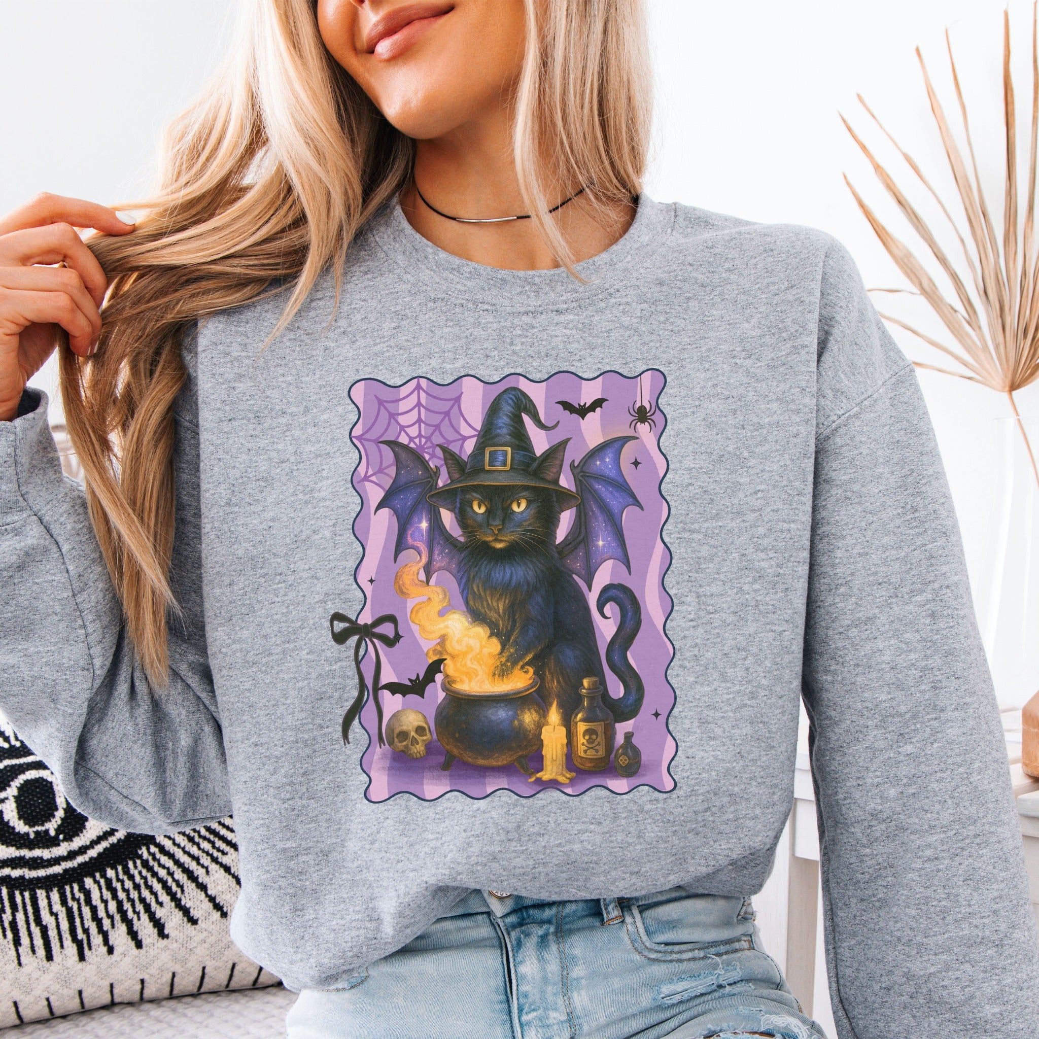 Batwing Witch Cat Sweatshirt