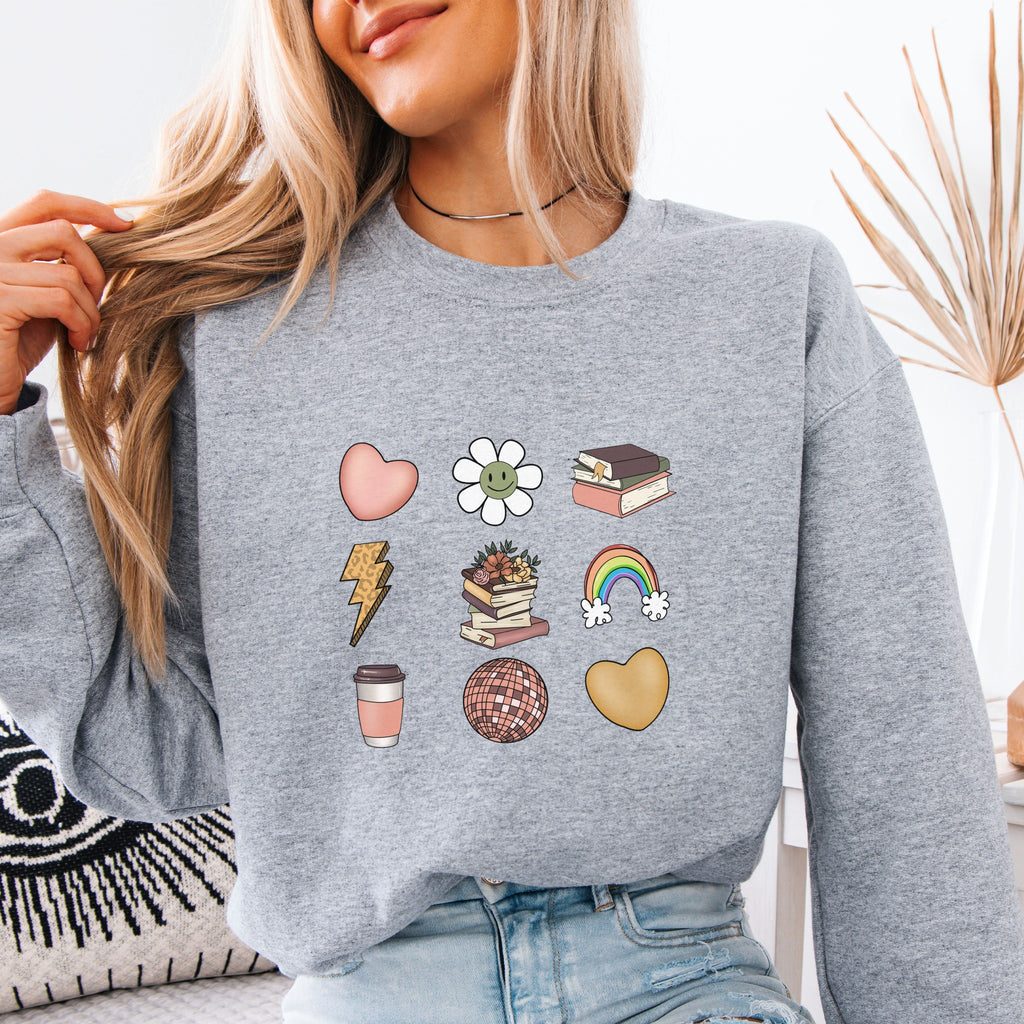 Book Lover Icons Sweatshirt