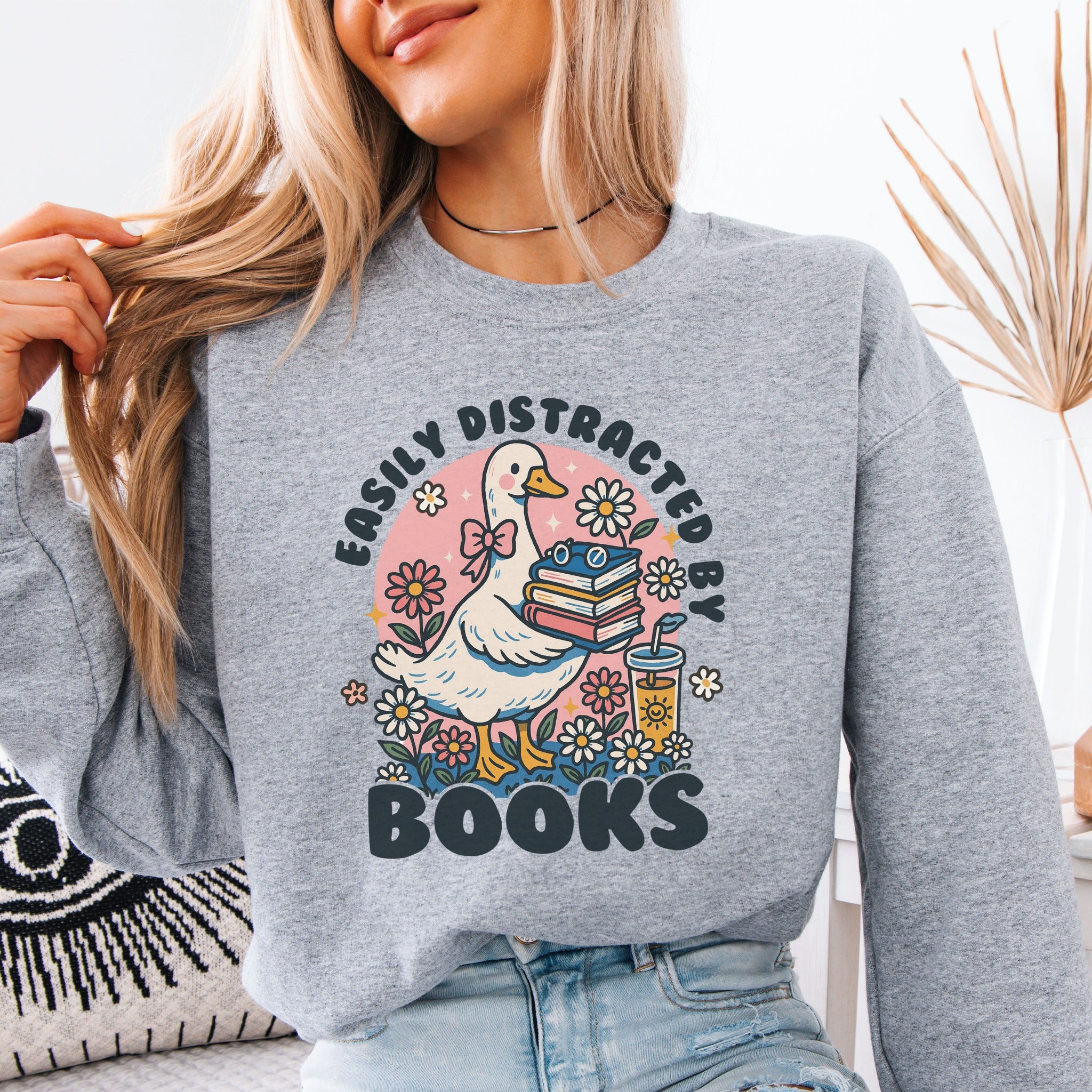 Easily Distracted By Books Sweatshirt