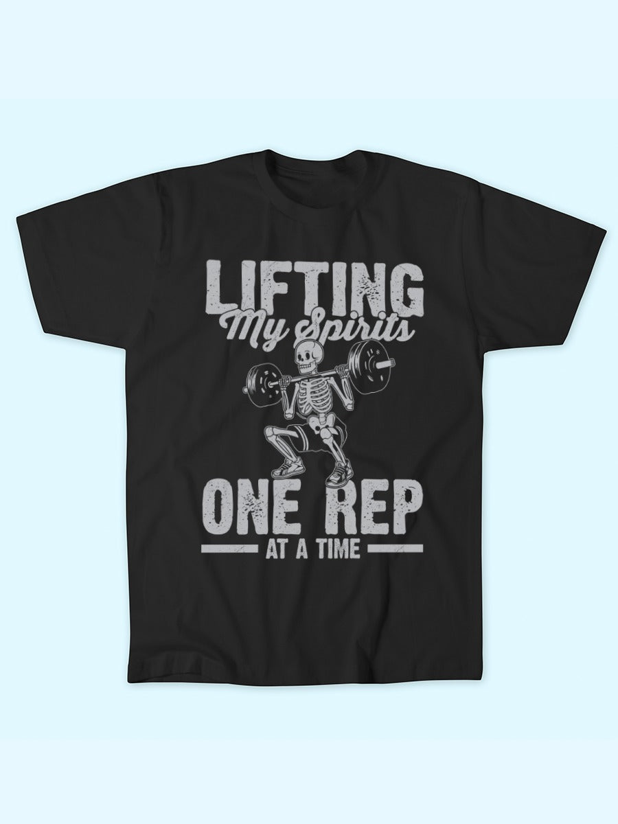 LIFTING MY SPIRITS ONE REP T-SHIRT