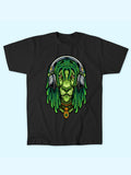RASTA GREEN LION WITH HEADPHONES TEE