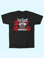 EAT SLEEP GYM REPEAT T-SHIRT
