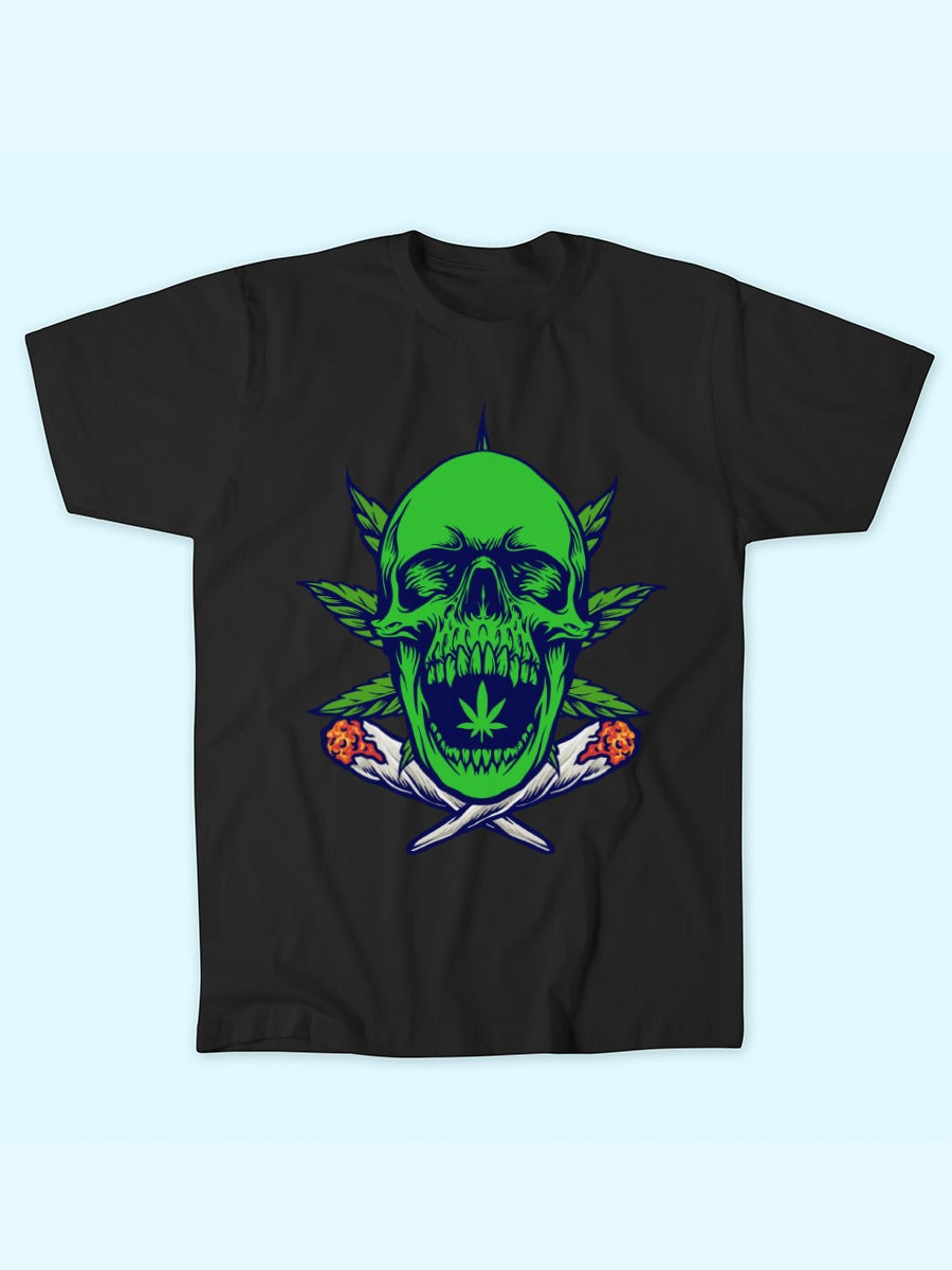 GREEN SKULL WITH JOINTS TEE