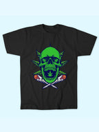 GREEN SKULL WITH JOINTS TEE