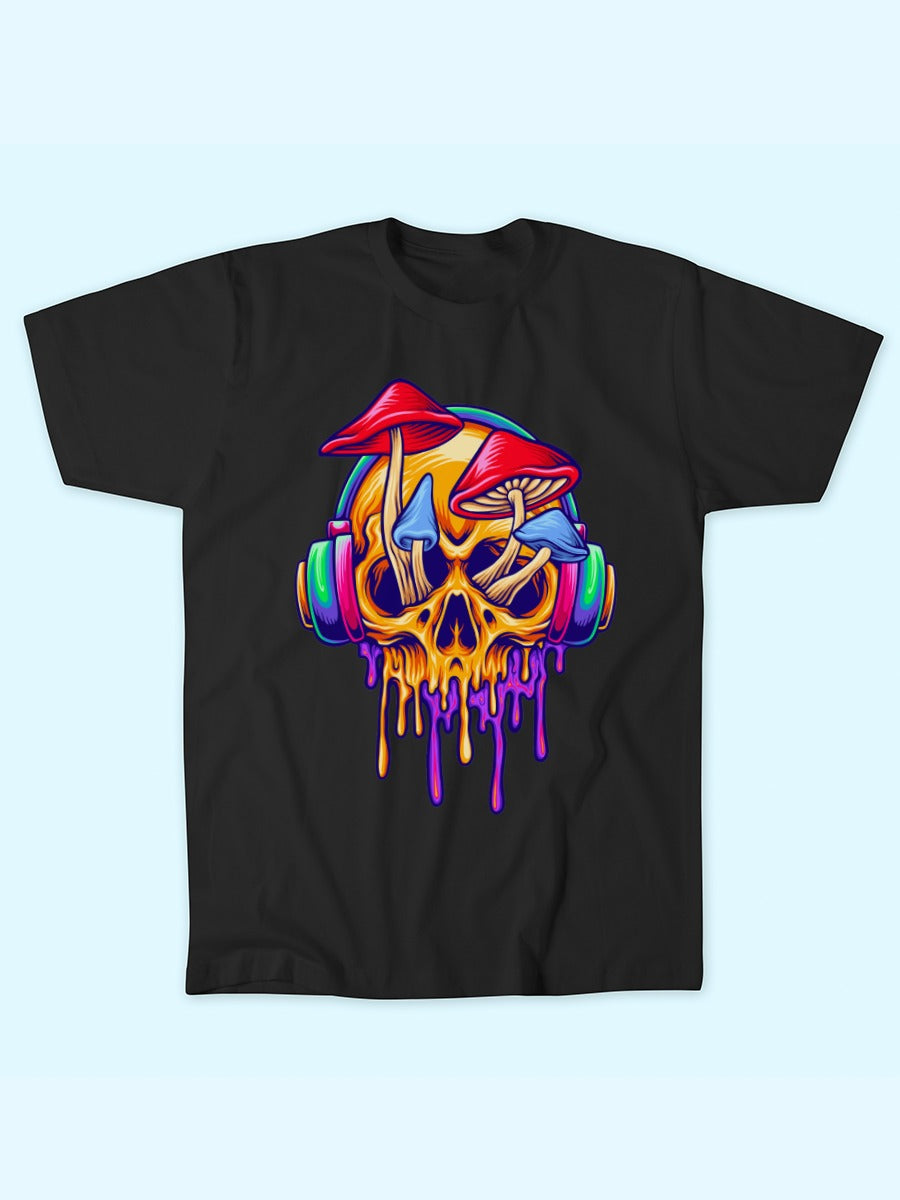 FUNKY MUSHROOM IN MELTING SKULL TEE