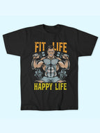 FIT LIFE HAPPY LIFE T-SHIRT