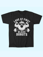 LOVE AT FIRST GLAZE DONUTS  T-SHIRT