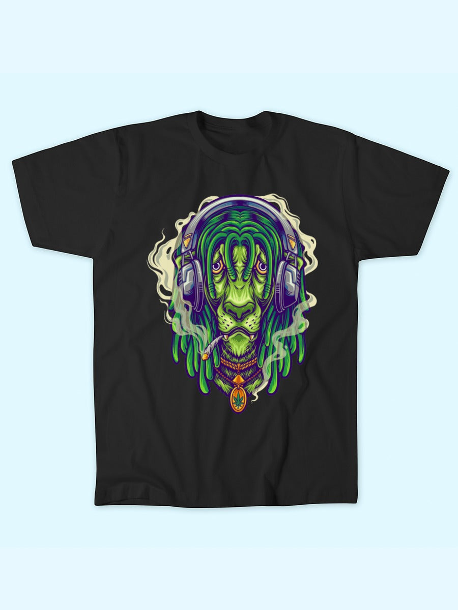 RASTA SMOKING GREEN LION TEE
