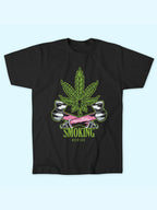 SMOKING DEVICE CANNABIS LEAF TEE
