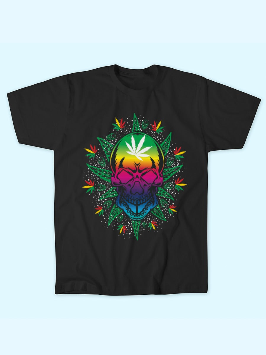 RASTA COLORFUL SKULL TEE T-SHIRT