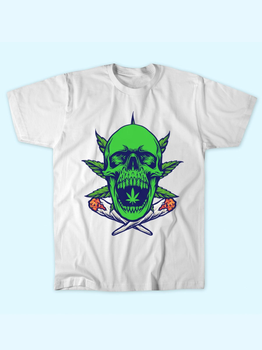 GREEN SKULL WITH JOINTS TEE