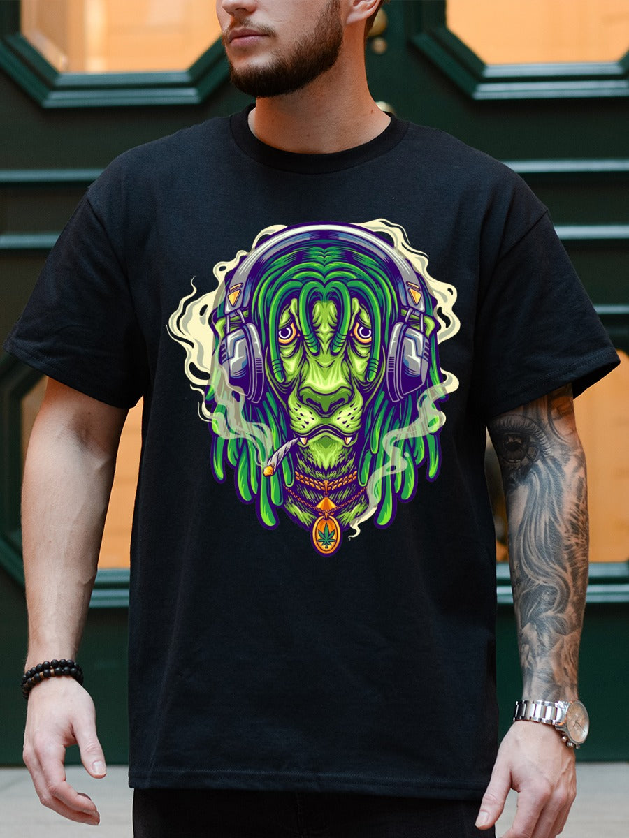 RASTA SMOKING GREEN LION TEE