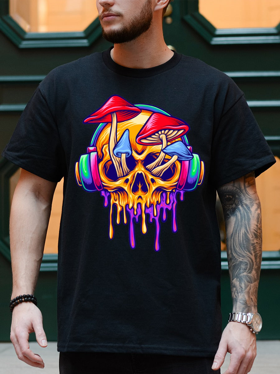 FUNKY MUSHROOM IN MELTING SKULL TEE