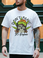 DONT PANIC IT'S ORGANIC RASTA SKULL TEE