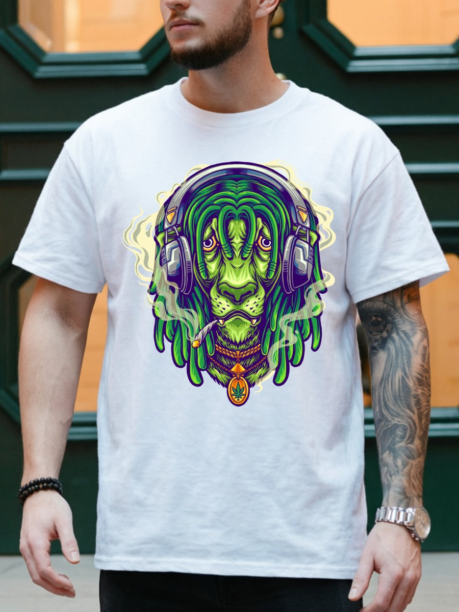 RASTA SMOKING GREEN LION TEE