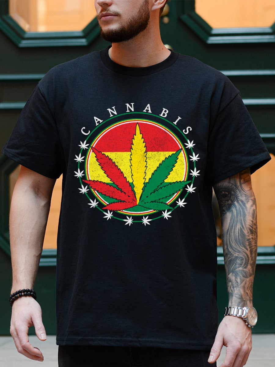CANNABIS RASTA LEAF TEE