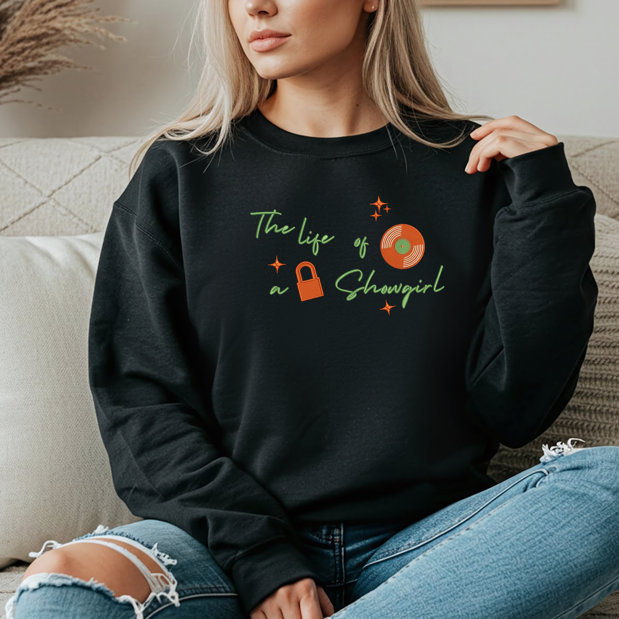 Lock and record Embroidered Crewneck