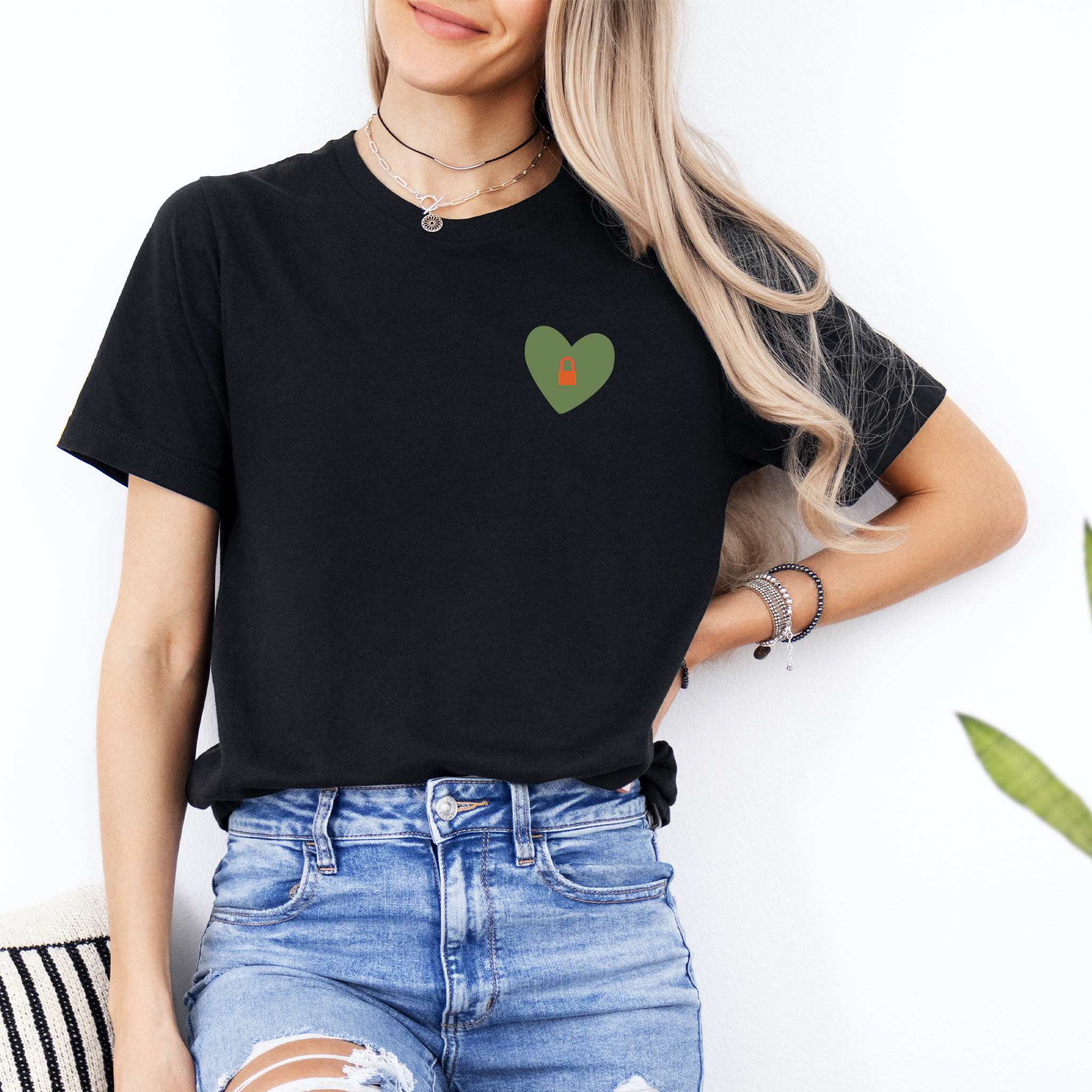 Locked Heart Romantic Graphic Tee