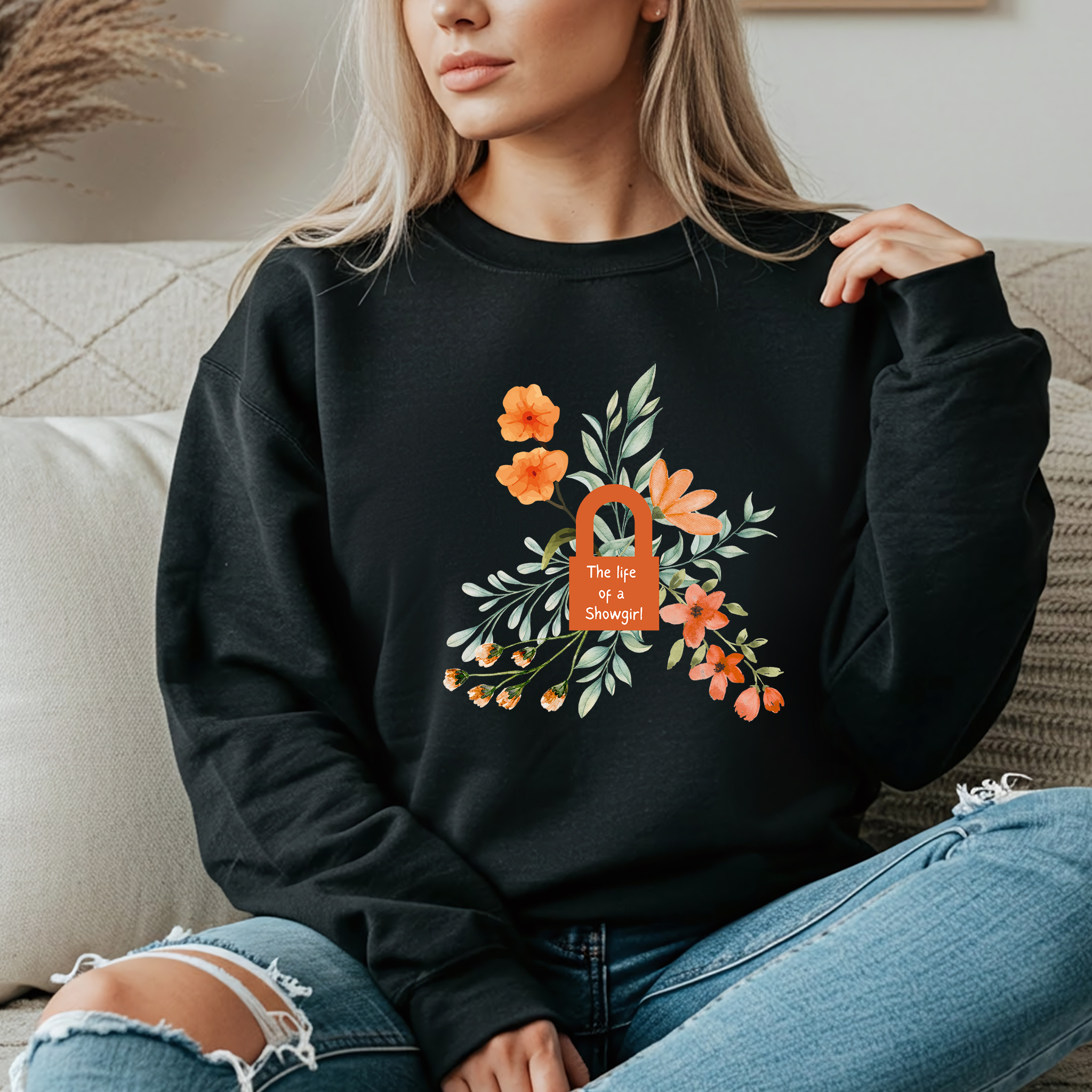 Showgirl Floral Art Crewneck