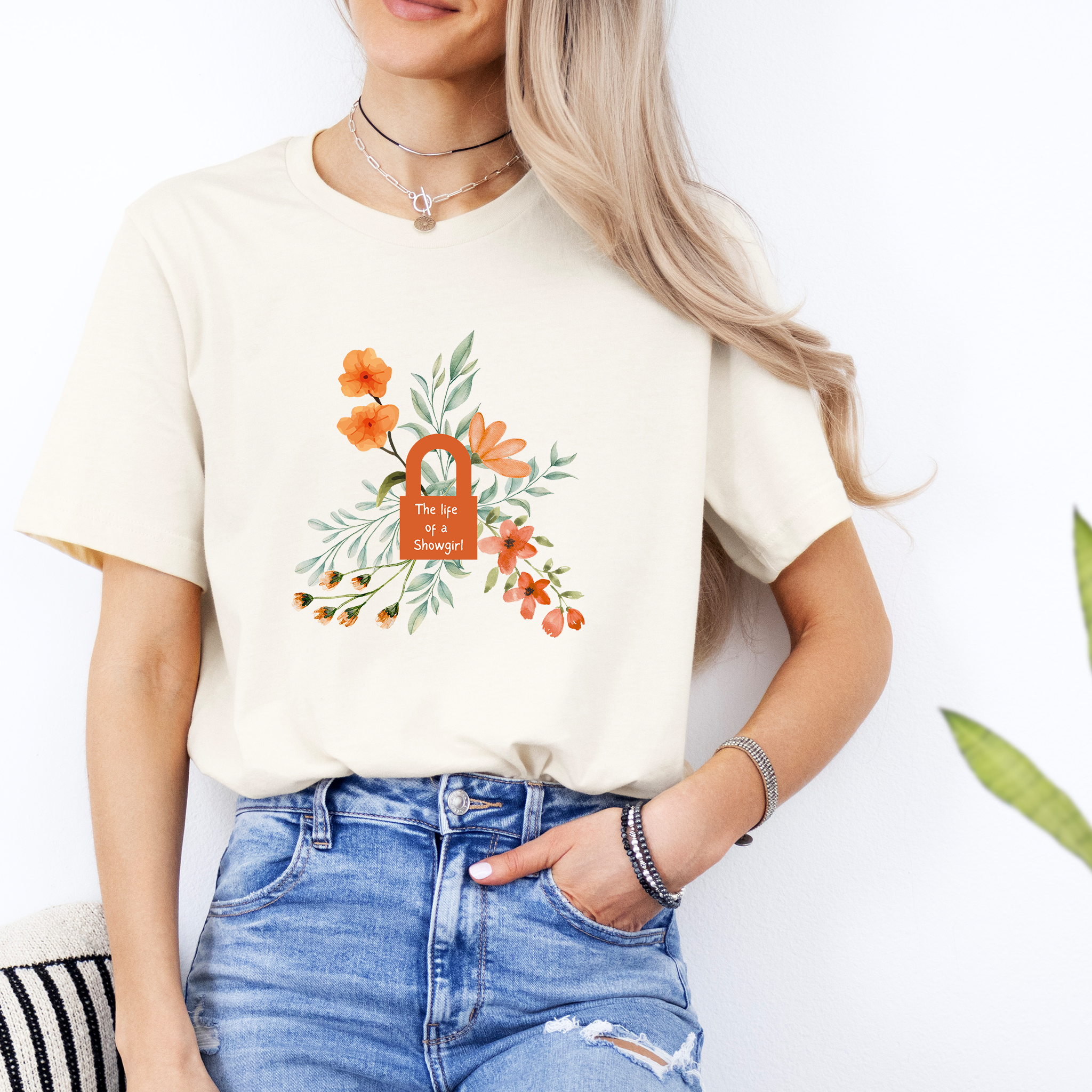 Showgirl Lock Floral Graphic Tee