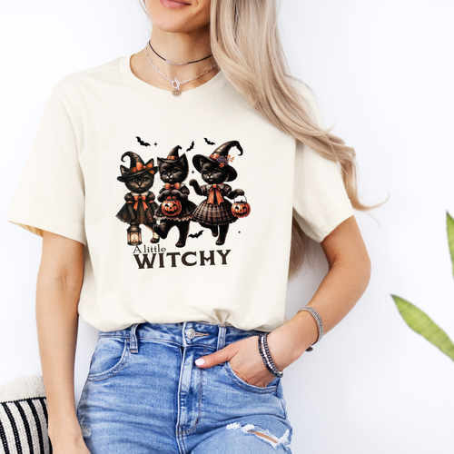 "A little witchy" Dancing Cats Vintage Tee