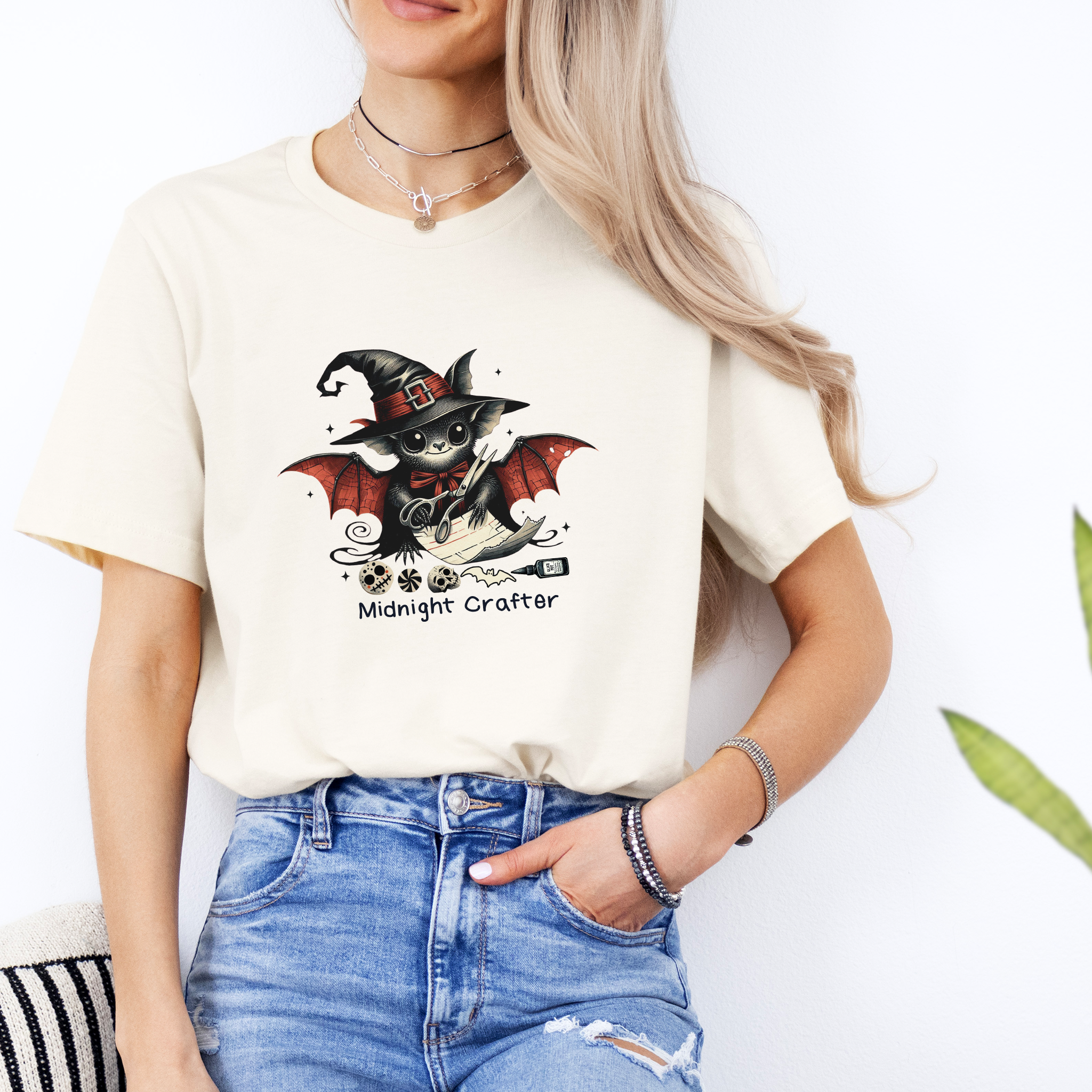"Midnight Crafter" Halloween Bat crafter T-Shirt