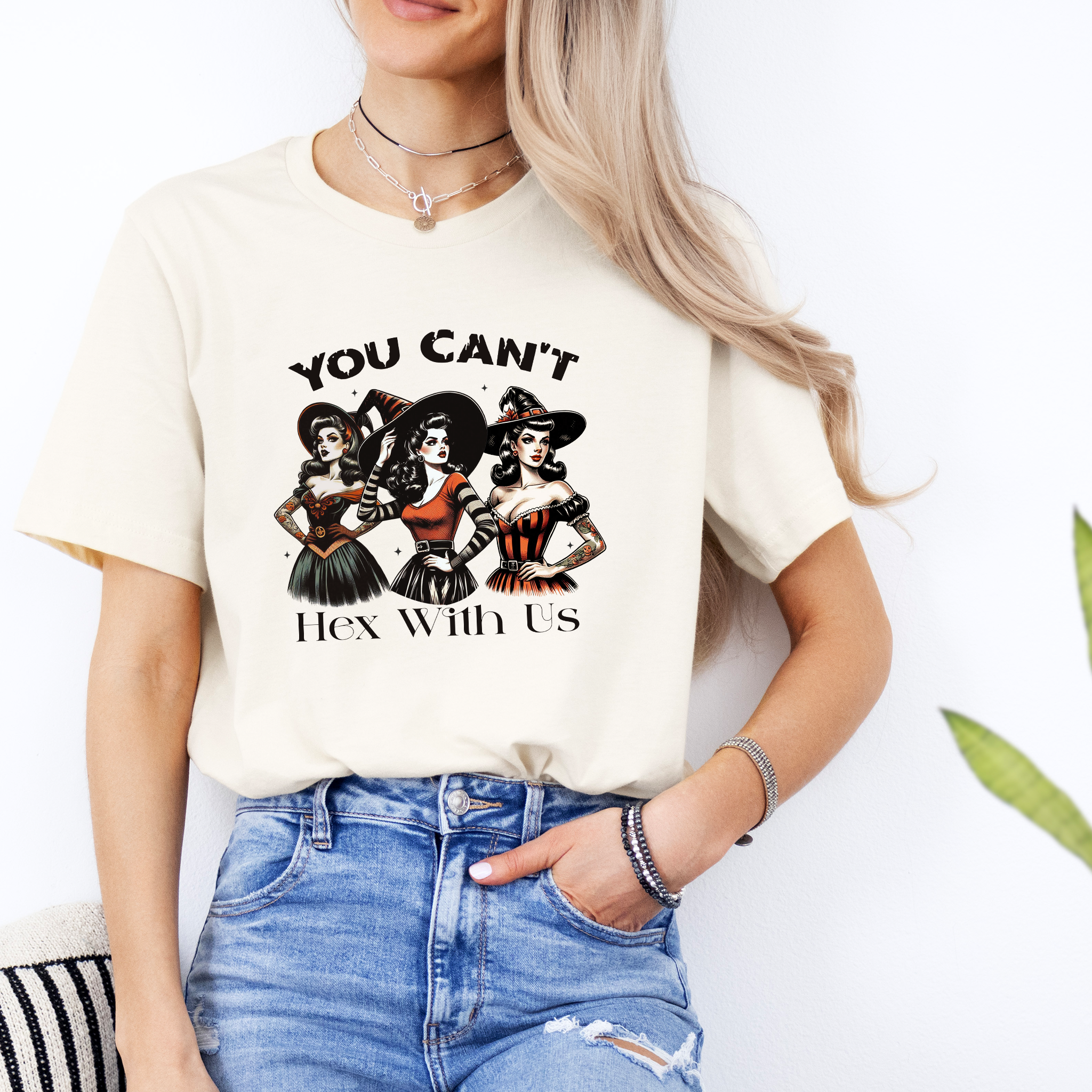 "You can't Hex with Us" Witch Vintage Tee