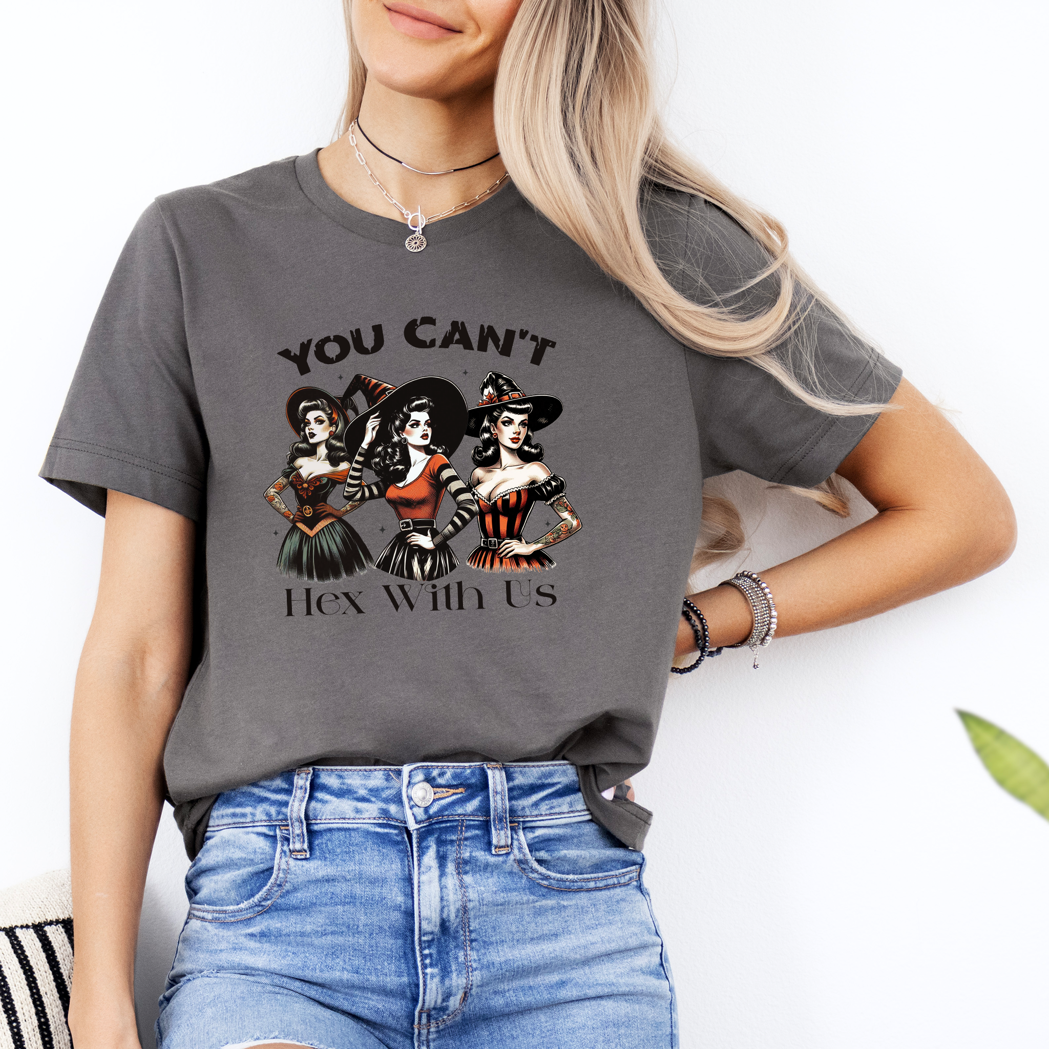"You can't Hex with Us" Witch Vintage Tee