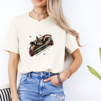 "Waiting for Halloween Like" Bat in Coffin T-Shirt