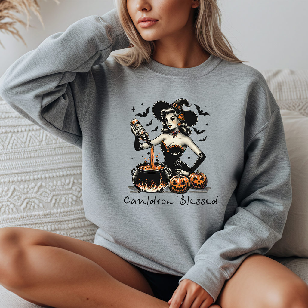 "Cauldron Blessed" Witch potion Crewneck Sweatshirt