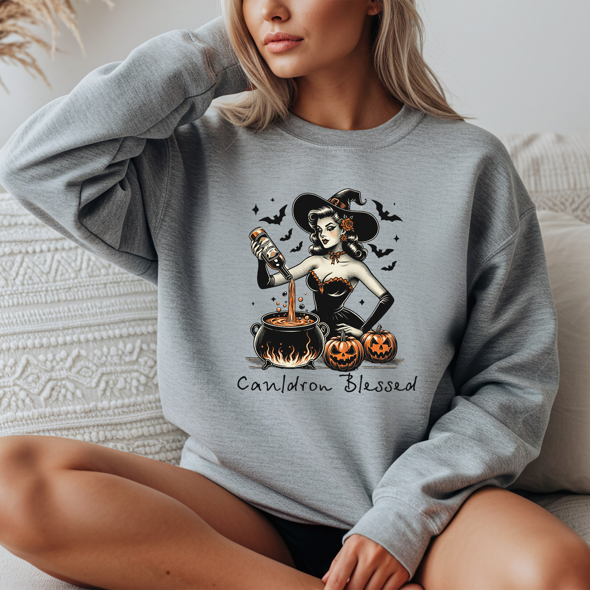 "Cauldron Blessed" Witch potion Crewneck Sweatshirt