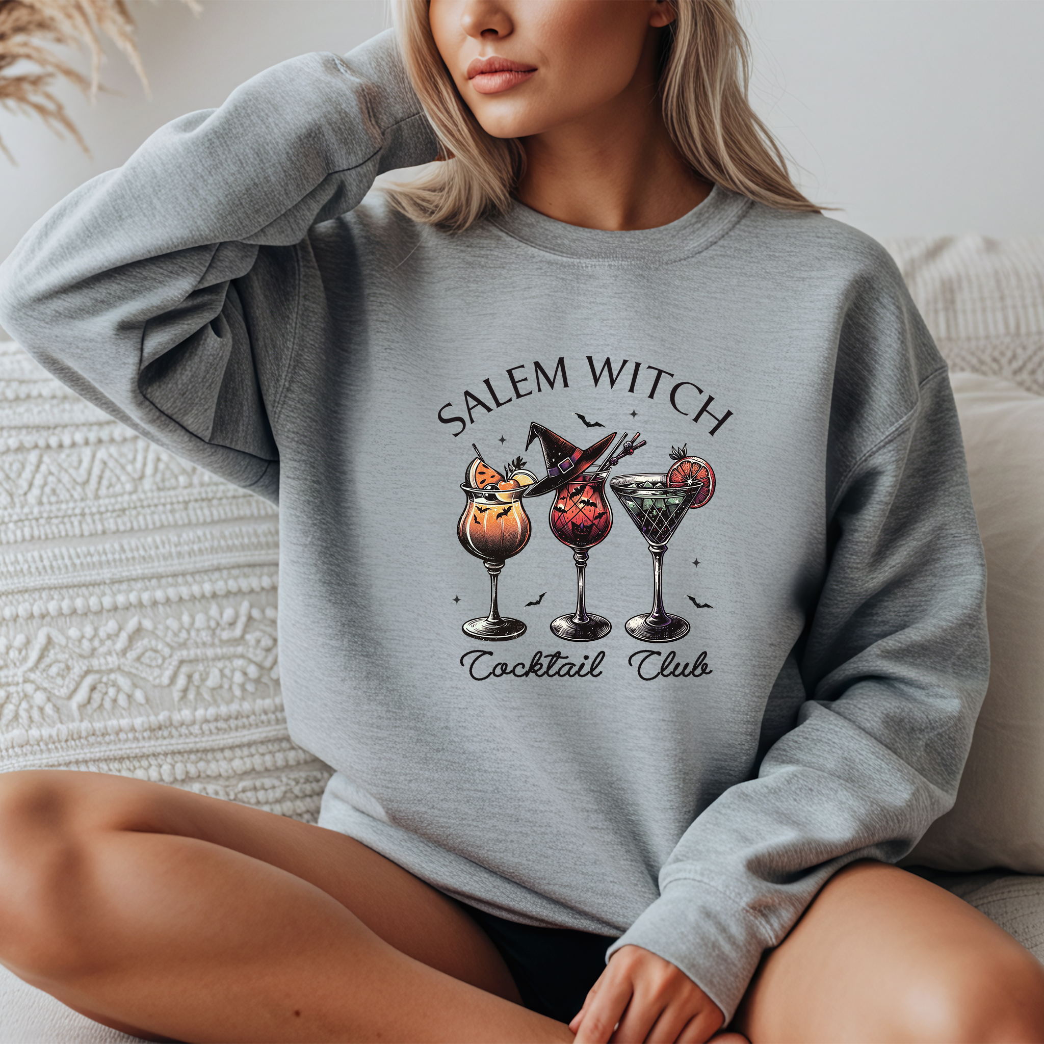 "Salem Witch Cocktail Club" Vintage Crewneck Sweatshirt
