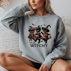 "A little witchy" Dancing Cats Vintage Crewneck Sweatshirt