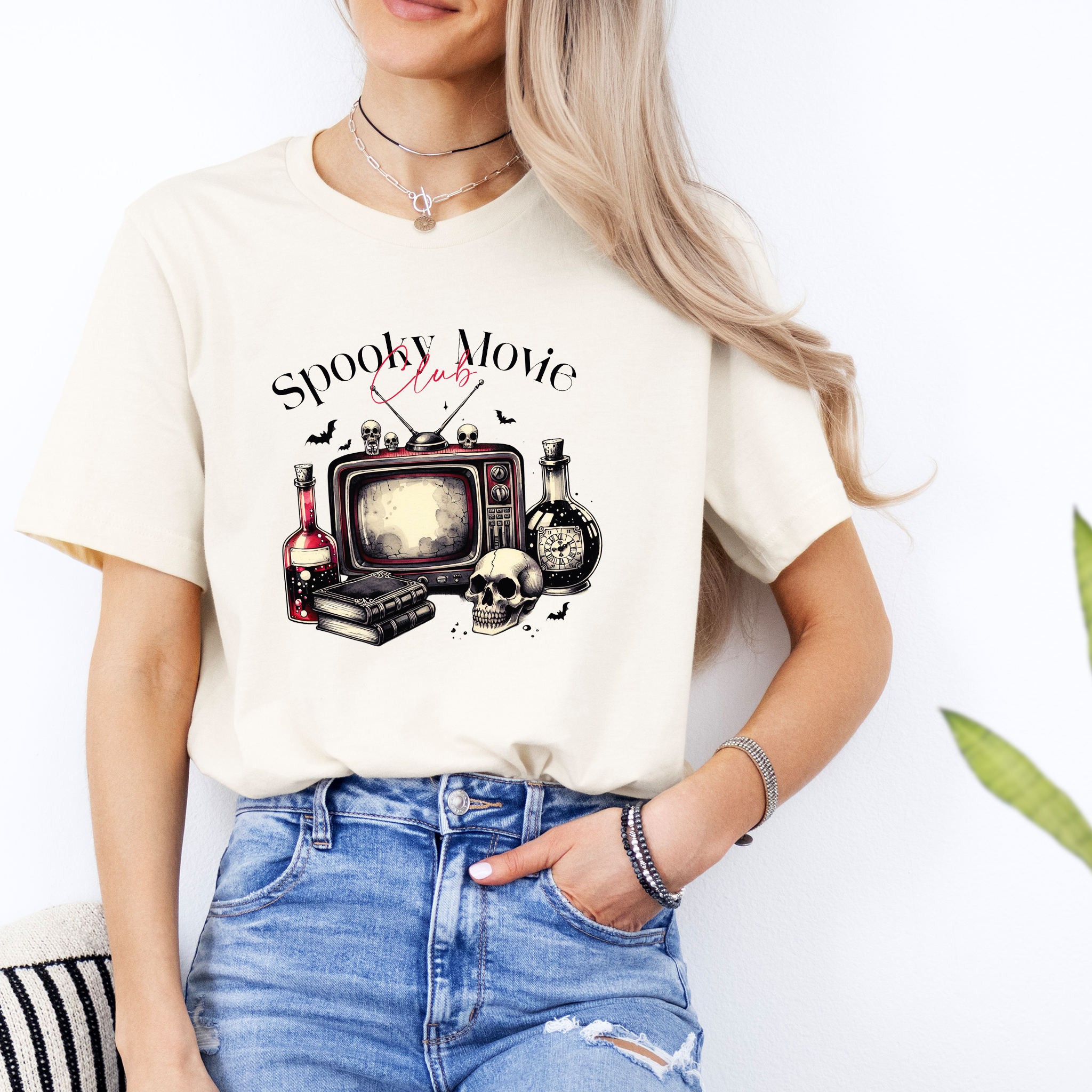 "Spooky Movie Club" Vintage Halloween Tee