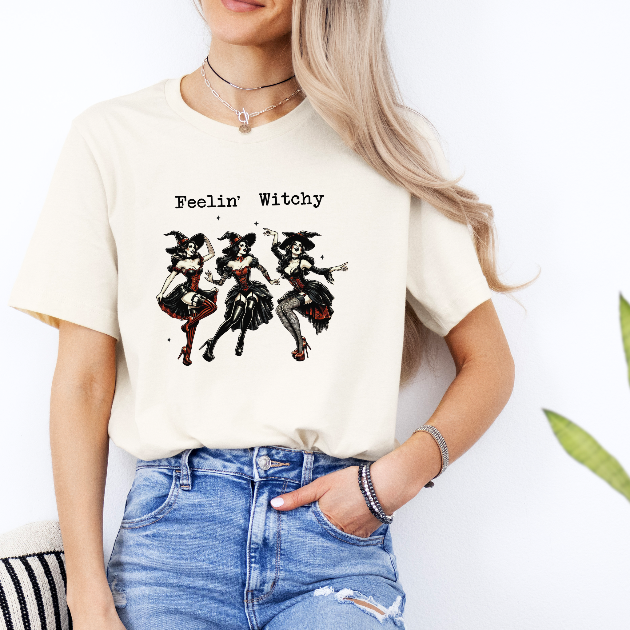 "Feelin' Witchy" Vintage Halloween Tee