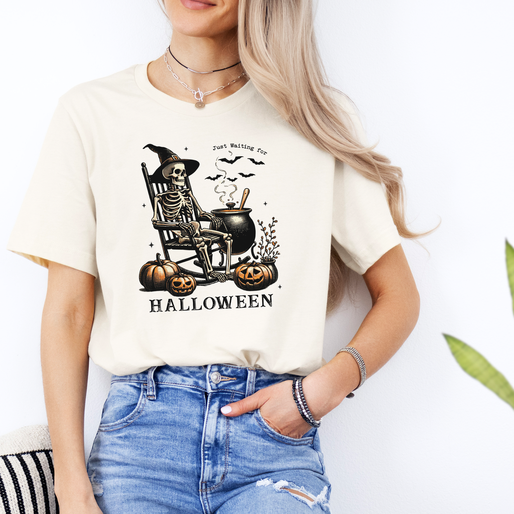 "Just waiting for Halloween" Vintage Halloween Tee