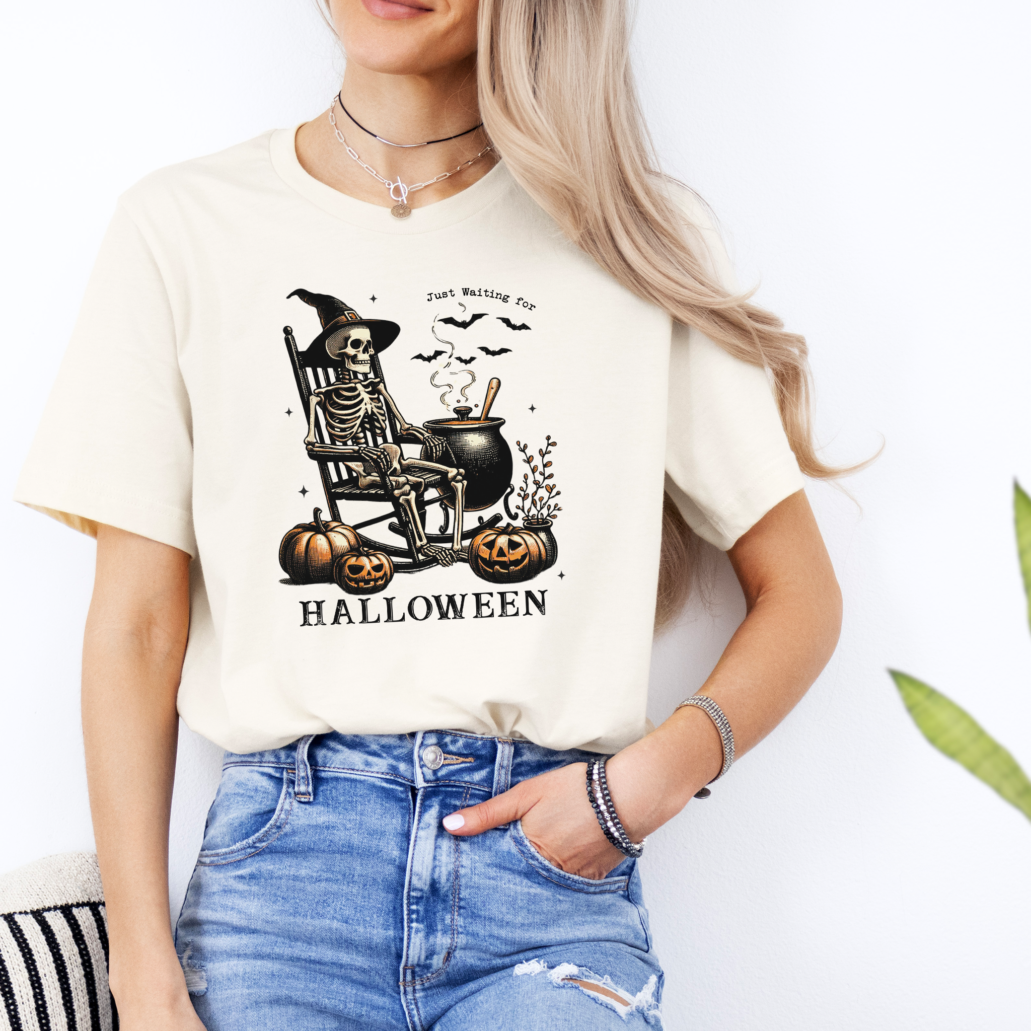 "Just waiting for Halloween" Vintage Halloween Tee