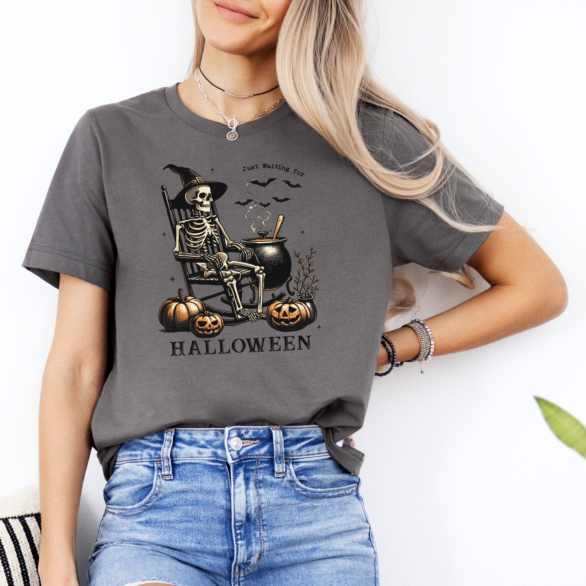 "Just waiting for Halloween" Vintage Halloween Tee