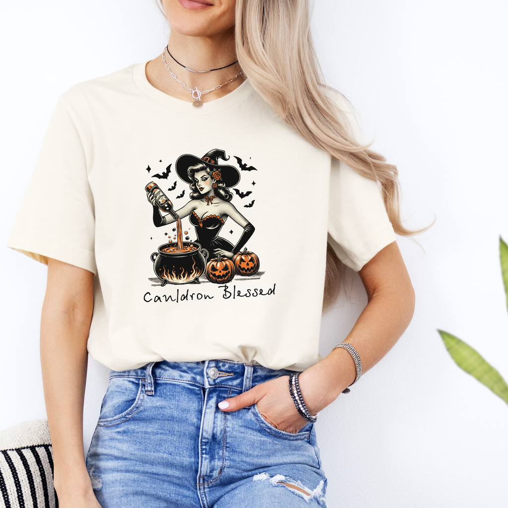 "Cauldron Blessed" Witch potion Tee