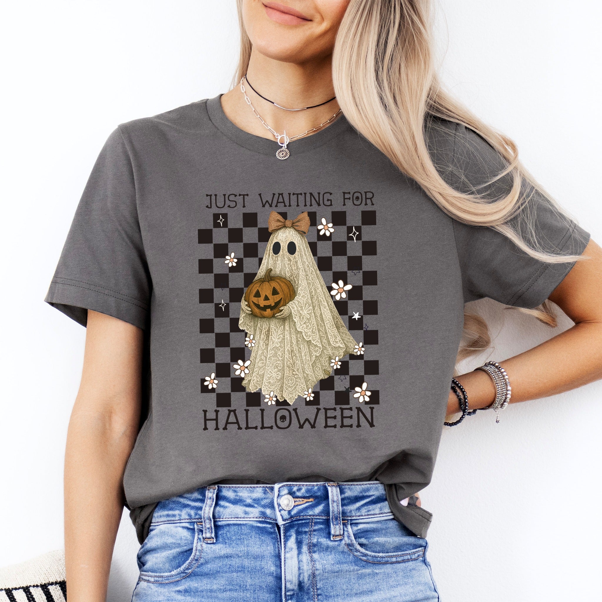 Just Waiting for Halloween Ghost Tee